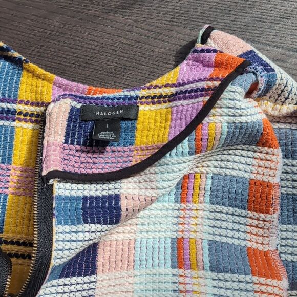 Halogen Multi Coloured Plaid Top L - Picture 2 of 7